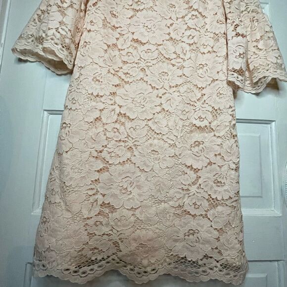 Vince Camuto Lace Sleeve Dress w/ Concealed Back Zipper - Picture 4 of 11
